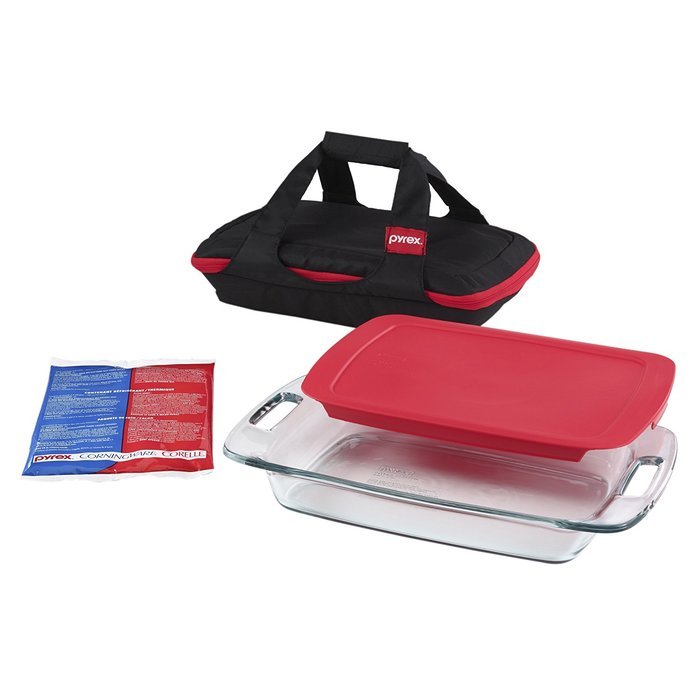 Pyrex Portables 4-Piece Glass Bakeware and Food Storage Set