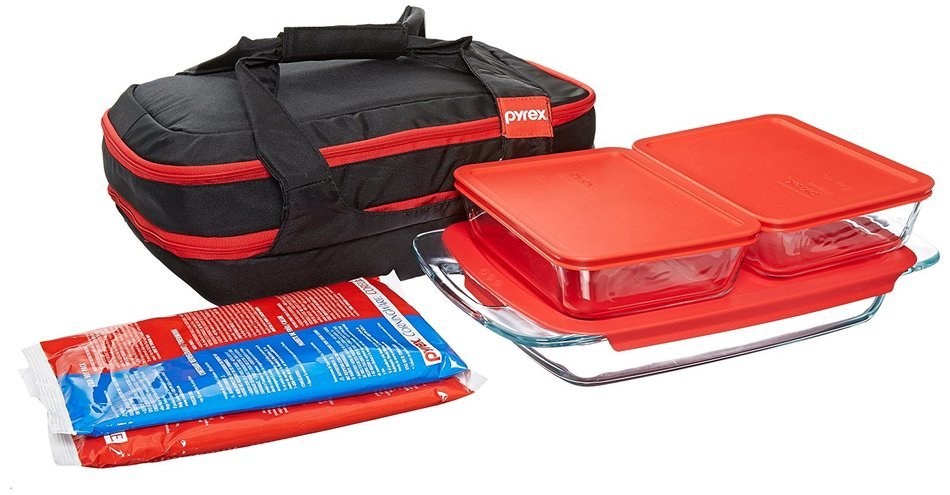 Pyrex Portables 4-Piece Glass Bakeware and Food Storage Set N6
