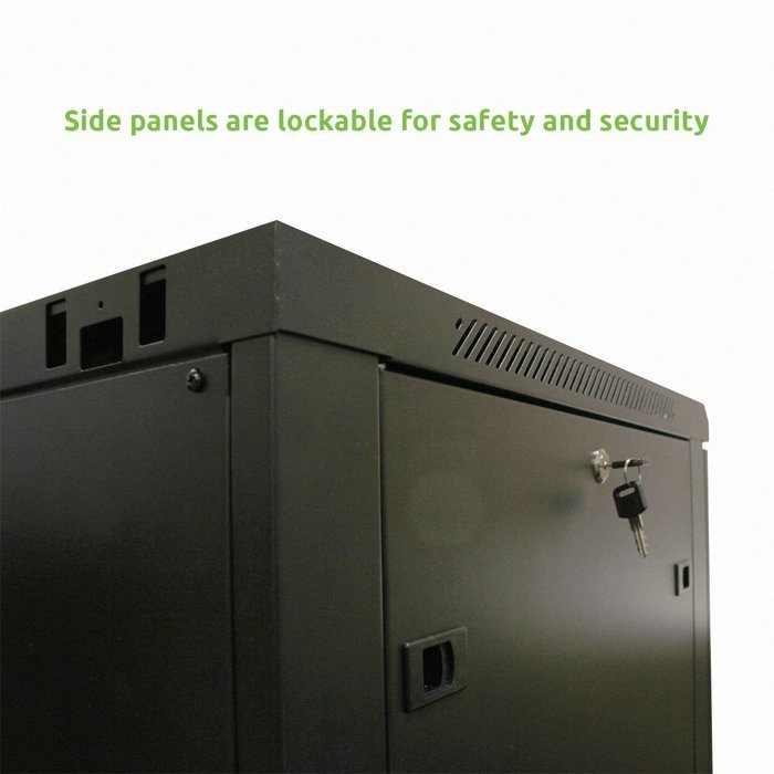 Navepoint 9U Deluxe IT Wallmount Cabinet Enclosure 19-Inch Server Network Rack With Locking Glass Door 16-Inches... N4