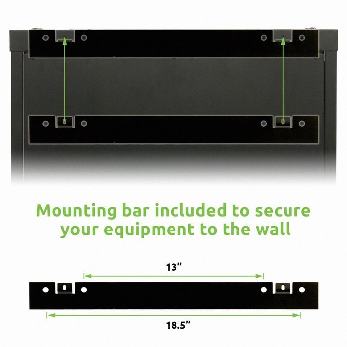 Navepoint 9U Deluxe IT Wallmount Cabinet Enclosure 19-Inch Server Network Rack With Locking Glass Door 16-Inches... N6