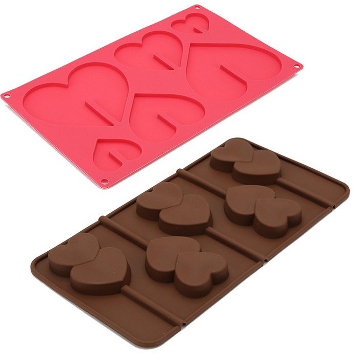 Bystar Silicone Ice Pop Molds, Ice Pop Maker,3D Heart Shape Ice Mold(Pack of 2)