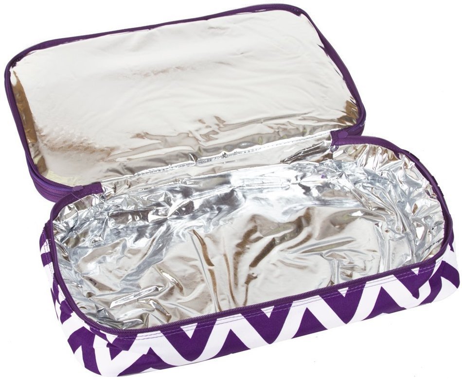 Ever Moda Casserole Tote Bag, Zig Zag Chevron (Purple) N3