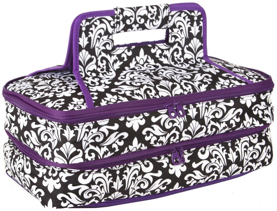 Ever Moda Casserole Tote Bag, Zig Zag Chevron (Purple) N9