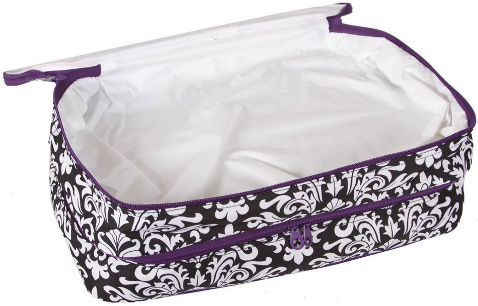 Ever Moda Casserole Tote Bag, Zig Zag Chevron (Purple) N10