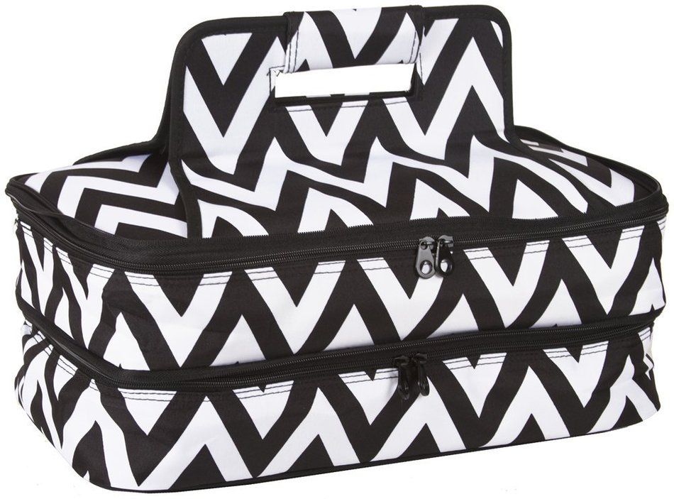 Ever Moda Casserole Tote Bag, Zig Zag Chevron (Purple) N17