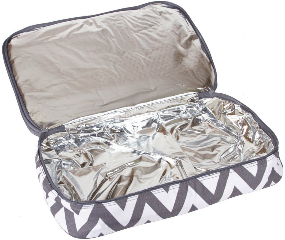 Ever Moda Casserole Tote Bag, Zig Zag Chevron (Purple) N43