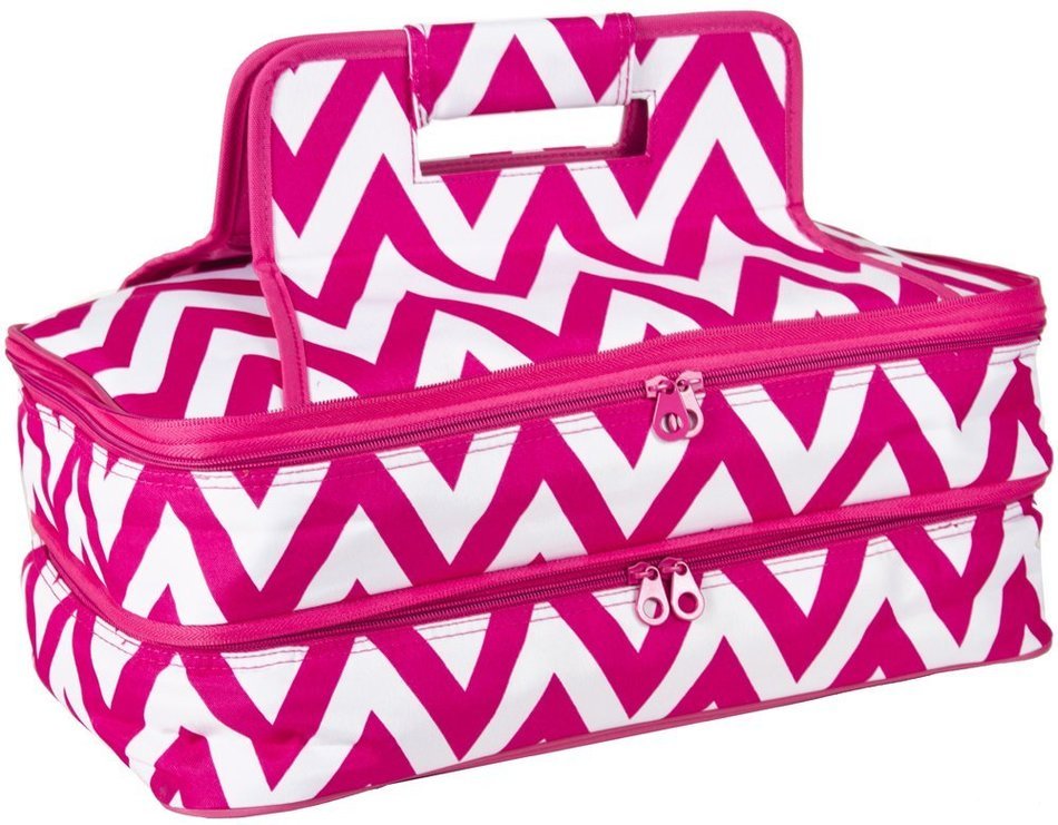Ever Moda Casserole Tote Bag, Zig Zag Chevron (Purple) N49