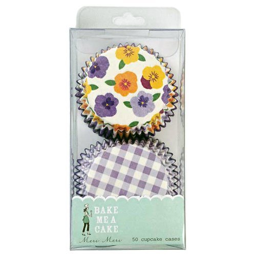 Meri Meri Pansies and Gingham Cupcake Cases, 48-Pack