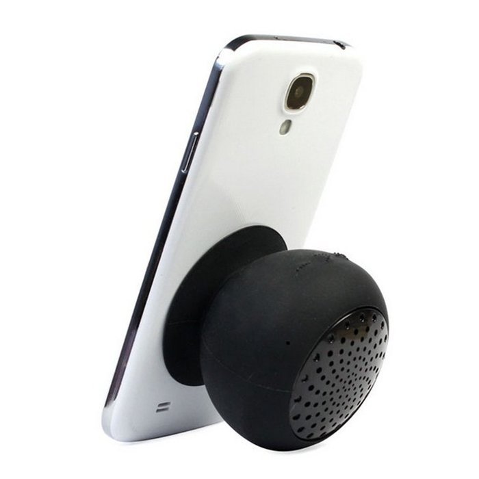 Mini Wireless Mushroom Design Silicone Suction Waterproof Speakers - Black N3