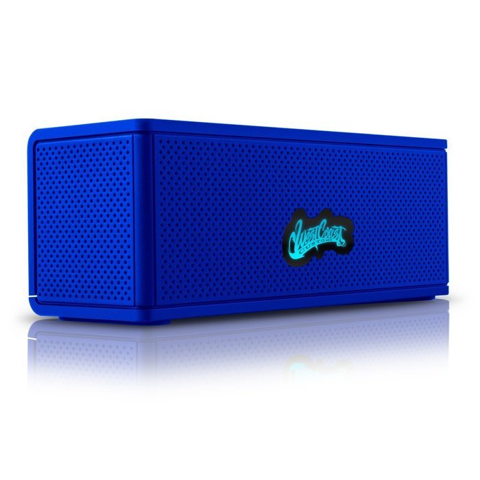 West Coast Customs Portable Wireless Bluetooth Speaker. Bulit in speakerphone and 8 Hour Battery- Blue