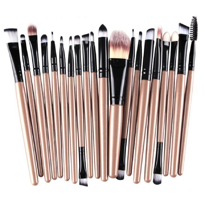 Make Up Brush Set,Mikey Store 20 pcs Makeup Brush Set tools Make-up Toiletry Kit Wool (Gold )