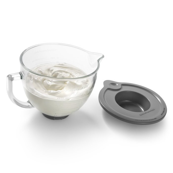 Tilt-Head Glass Bowl with Measurement Markings & Lid, For Kitchen 5-Qt N2