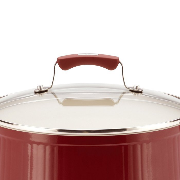 Paula Deen Savannah Collection Aluminum Nonstick 5.5-Quart Covered Casserole, Red N5