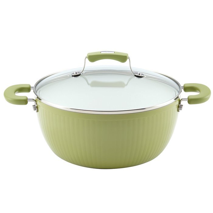 Paula Deen Savannah Collection Aluminum Nonstick 5.5-Quart Covered Casserole, Red N9
