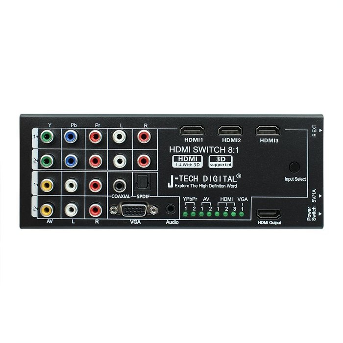 J-Tech Digital &reg; HDMI 1.4 Switch Switcher Box Selector 3 In 1 Out HDMI Audio Extractor Splitter with Optical SPDIF... N7