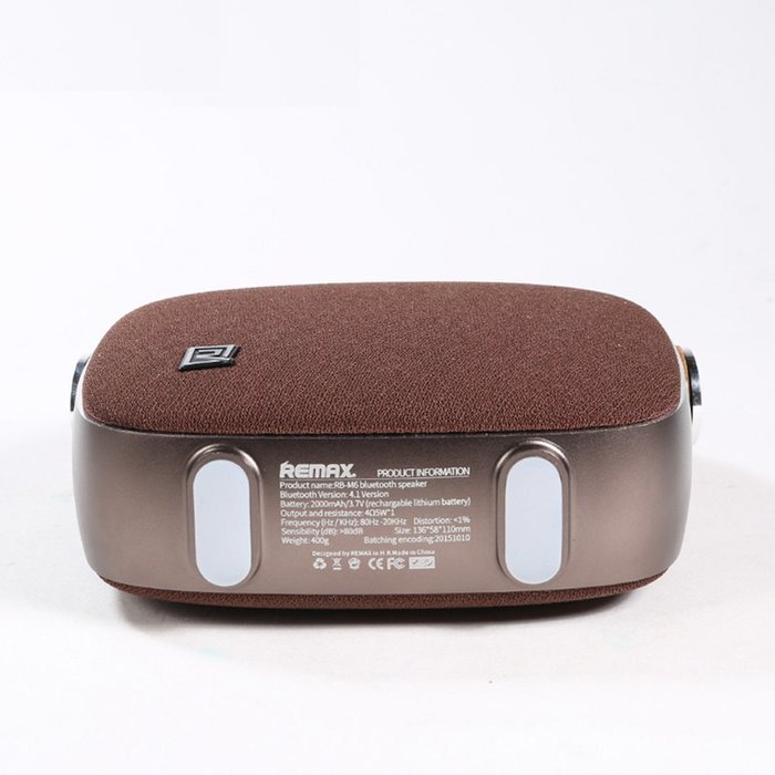 Remax RB-M6 Wireless Desktop Bluetooth Speaker Portable Audio Player Music Sound Box Bluetooth V4.1 NFC Connection... N25