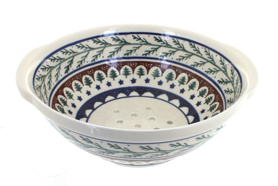 Polish Pottery Evergreen Colander