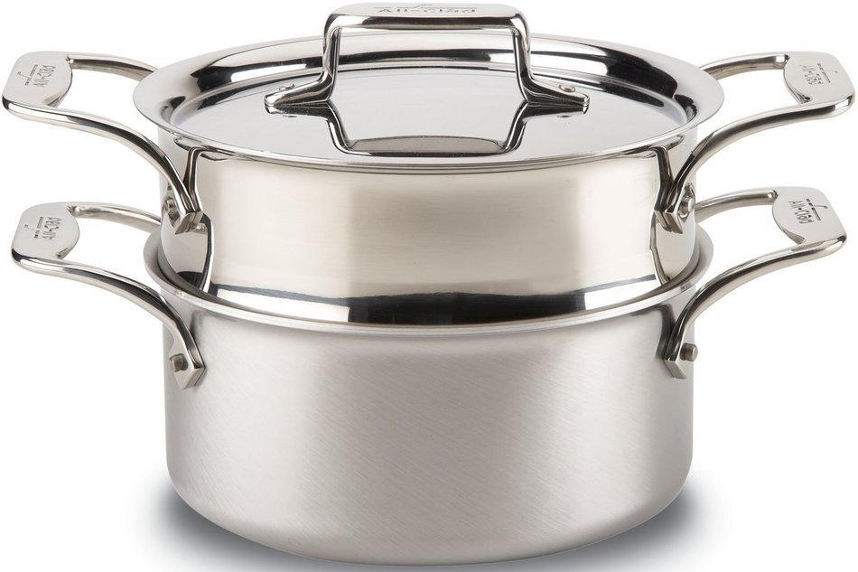 All-Clad BD55303 D5 Brushed 18/10 Stainless Steel 5-Ply Bonded Dishwasher Safe Casserole with Lid and Steamer...
