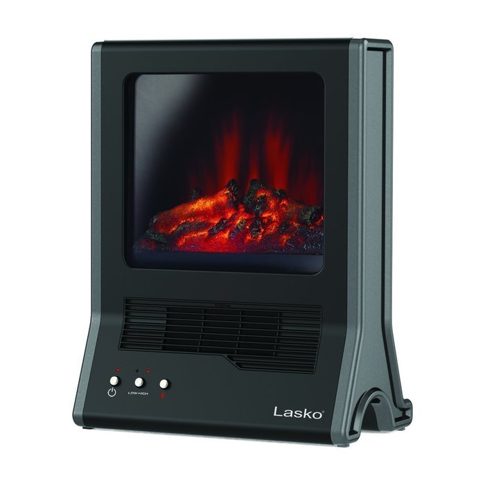 Lasko Fireplace Ceramic Heater with High/Low Heat Settings & "Flame Only" Setting,Cool-touch Window and Exterior...
