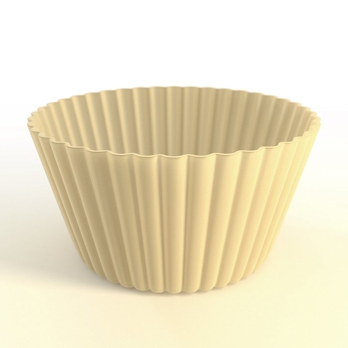 Simple Home Creations Nonstick Silicone Muffin Cups 12 Standard Cupcake Size Cup Cream & Brown N4