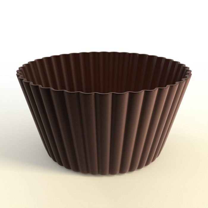 Simple Home Creations Nonstick Silicone Muffin Cups 12 Standard Cupcake Size Cup Cream & Brown N5