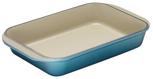 Le Creuset Enameled Cast-Iron 8-by-11-3/4-Inch Rectangular Roaster, Caribbean