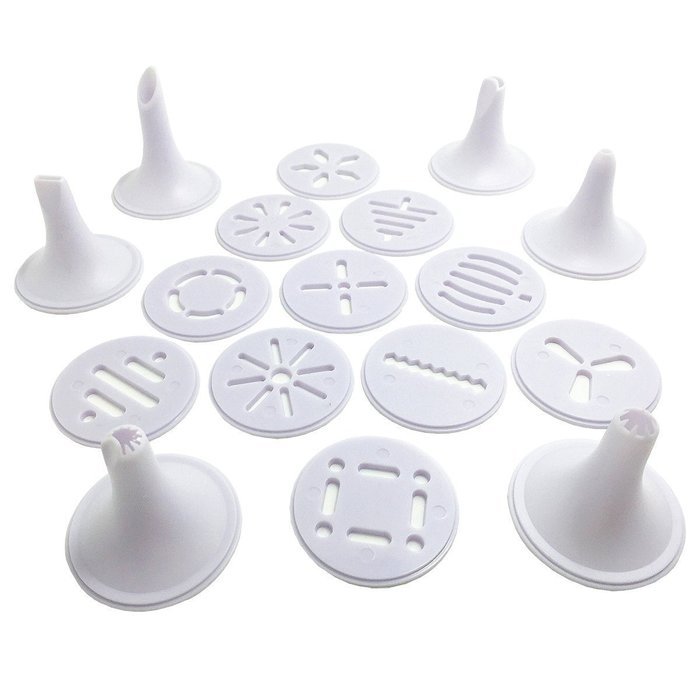 Agile-shop Cookie Press Set, Food-grade Plastic Cookies Gun Set with 12 Cookie Discs and 6 Nozzles N3