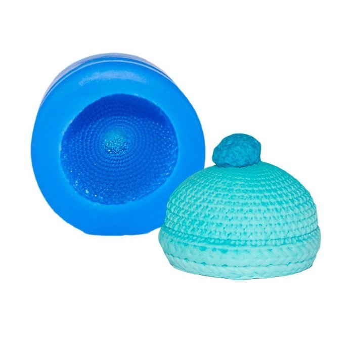First Impression Molds B258 Knit Baby Hat Silicone Cake Decorating Mold, Large, Blue N2