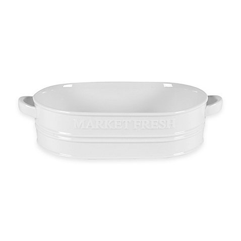 Everyday White by Fitz and Floyd Bistro White "Market Fresh" Casserole