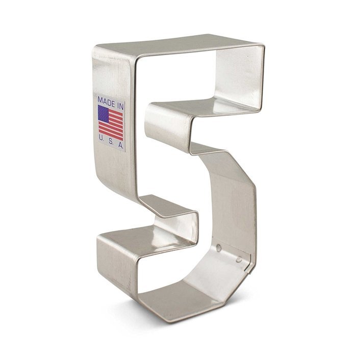Ann Clark 3-Inch Number "5" Cookie Cutter | Tin-Plated Steel | Dishwasher Safe | Measures 3" L x 3" W | Made in...