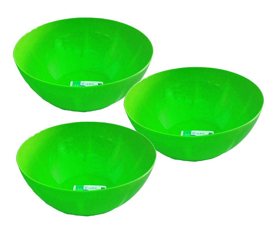 Set of 3 Click Home Design Large Blue 10" x 4.25" Serving and Mixing Bowls 135 Fluid Oz (3, Blue) N4