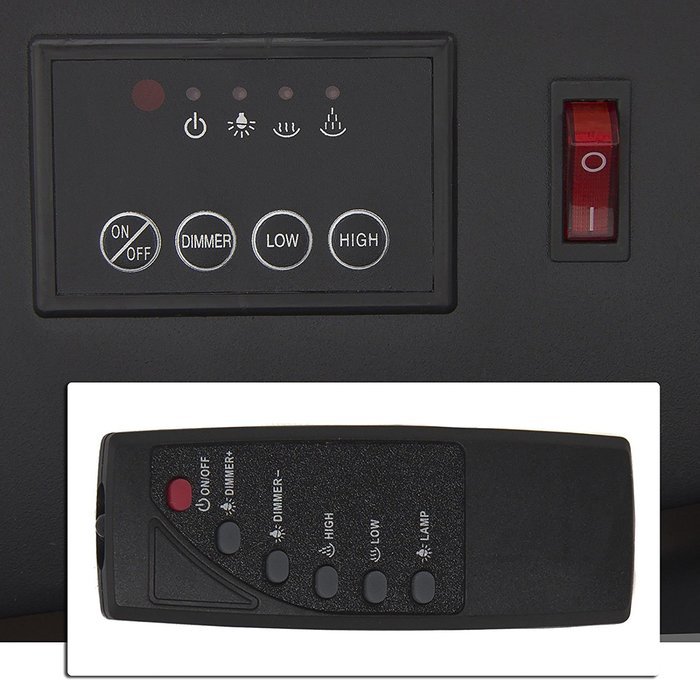 Large 1500W Heat Adjustable Electric Wall Mount Fireplace Heater with Glass XL N4
