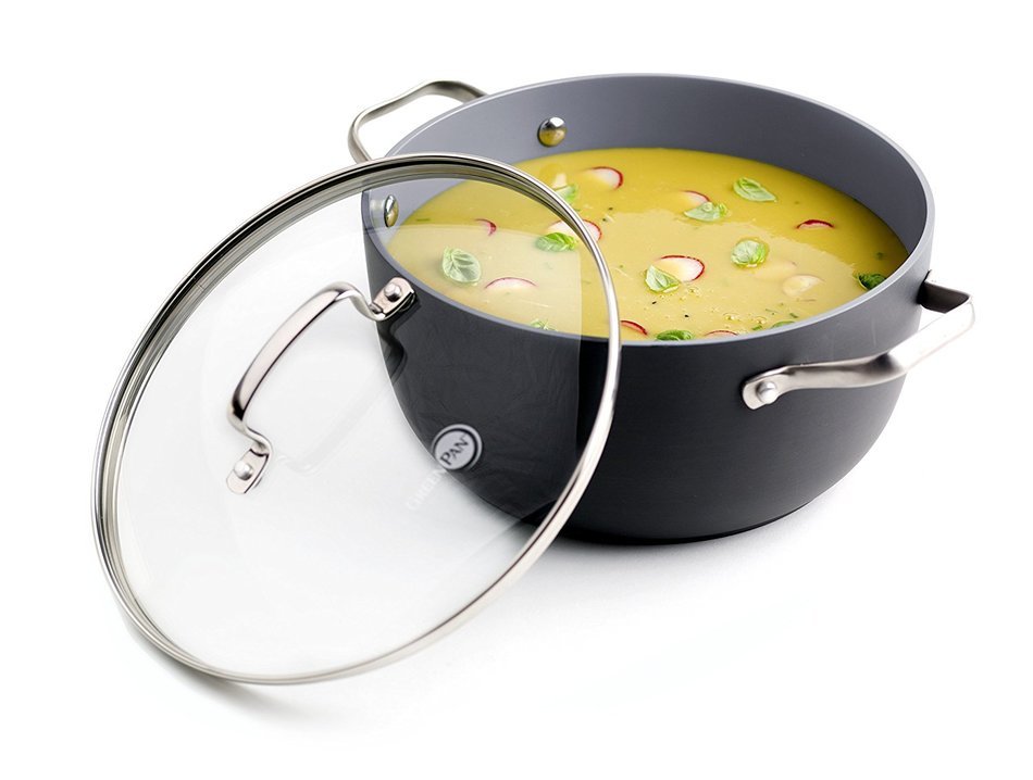 GreenPan Lima 5 Quart Hard Anodized Non-Stick Ceramic Covered Casserole N2