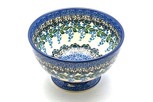 Polish Pottery Bowl - Pedestal - Small - Wisteria