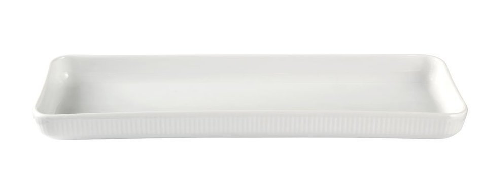 White Fluted Oblong Dish