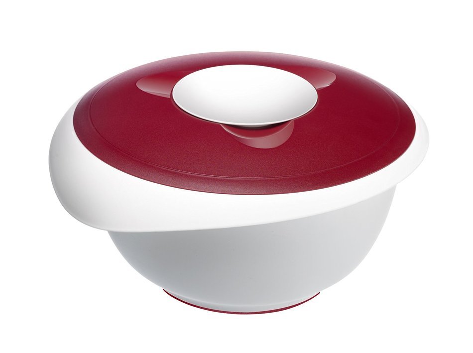Westmark Mixing Bowl with Two Piece Lid and Removable Splash Guard Red