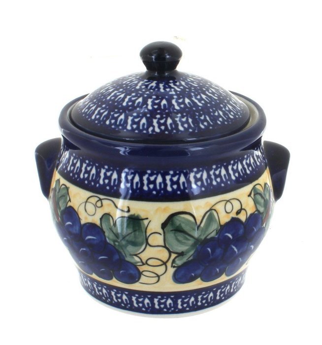 Polish Pottery Grapes Small Canister