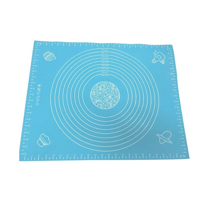 Gabkey Large Massive Pastry Fondant Silicone Work Rolling Baking Mat with Measurements (BLUE, 1)