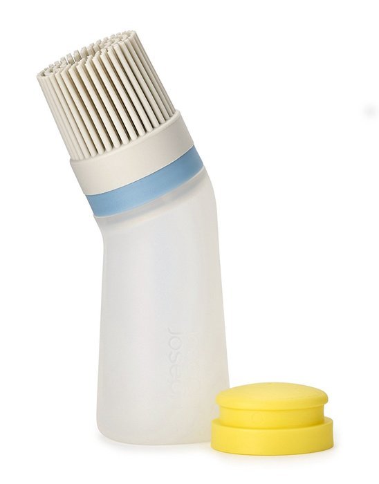 Joseph Joseph Glaze Refillable Silicone Pastry Squeezable Container Interchangeable Brush Heads, Off-White