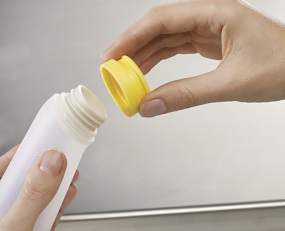 Joseph Joseph Glaze Refillable Silicone Pastry Squeezable Container Interchangeable Brush Heads, Off-White N2