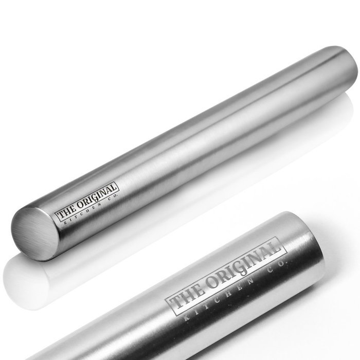 The Original Stainless Steel Rolling Pin Featuring a Non-Stick Surface Perfect for Making Pasta, Cookies, Ravioli...