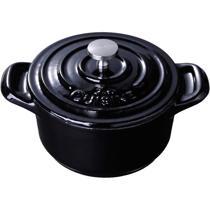 La Cuisine 4 In. Enameled Cast Iron Mini Covered Casserole, Blue N2