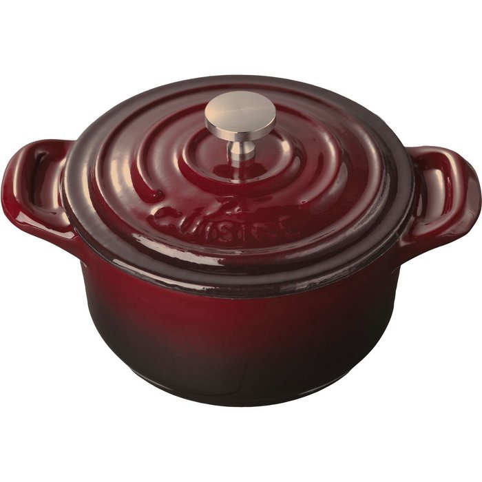 La Cuisine 4 In. Enameled Cast Iron Mini Covered Casserole, Blue N3