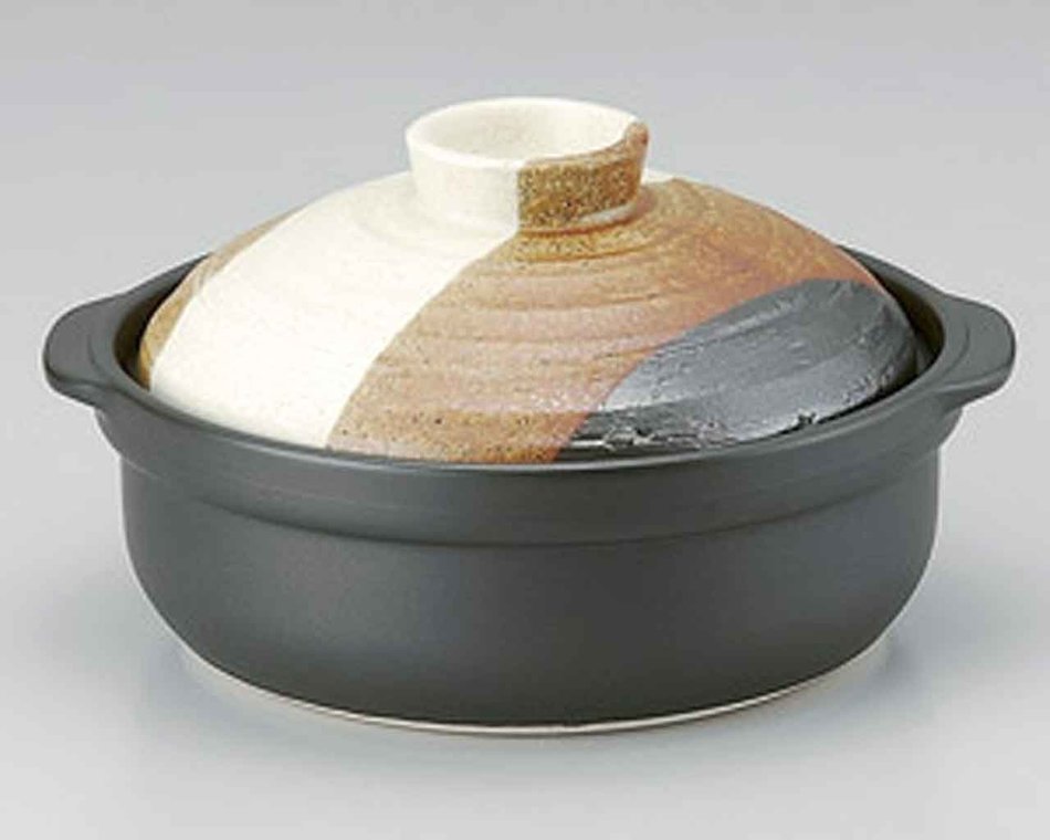 Ishime Saiun for 3-4 persons 10.3inch Donabe Japanese Hot pot Black Ceramic Made in Japan