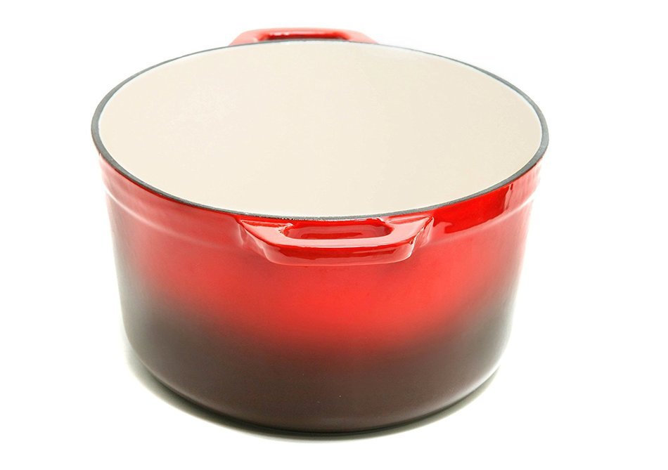 Guro Enameled Cast Iron Oval Dutch Oven Casserole, Red , 7.4QT N4