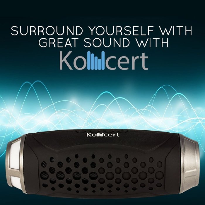 KONCERT Kapsule ALL In One Portable NFC Bluetooth Wireless Speaker BLACK with 4000mah Li-ion USB Charging Support... N9