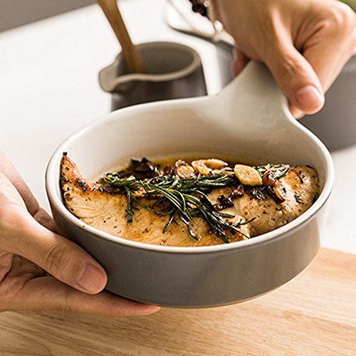 Astra shop Ceramic Nonstick Bakeware Rosting Pan with Handle, 5-1/2-Inch Round - Gray N2
