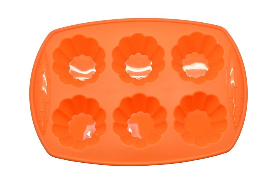 Prime Cook Silicone Cake Pan (6 Flower Shapes) (Green) N3