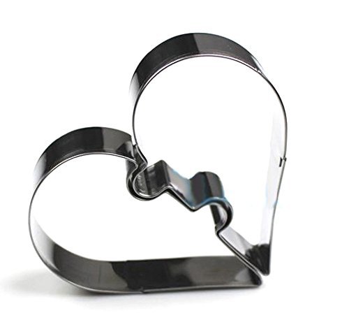 FairyTeller 2 Hearts Cookie Tools Cutter Mould Biscuit Press Icing Set Stamp Mold Stainless Steel Cake Mold Kitchen... N2