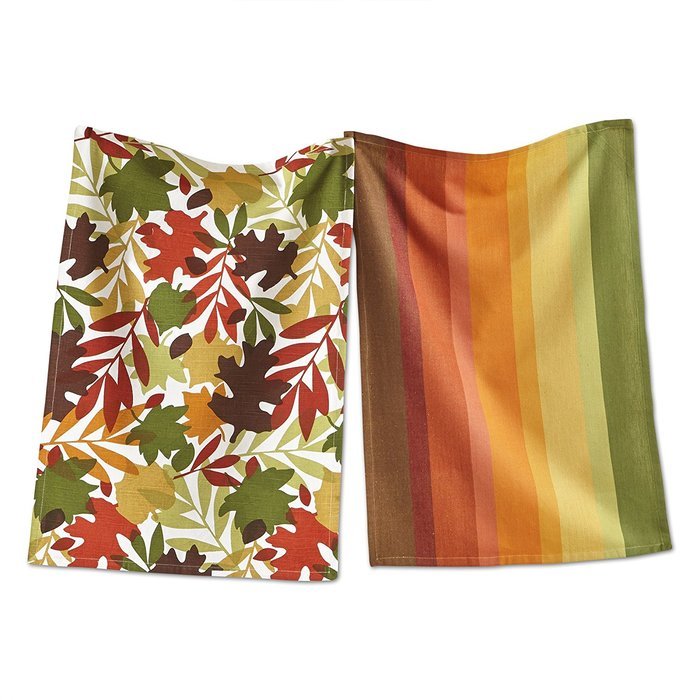 TAG Harvest Leaves Dishtowel, Set of 2